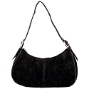 Maxam(tm) Solid Genuine Suede Leather Clutch (Black)
