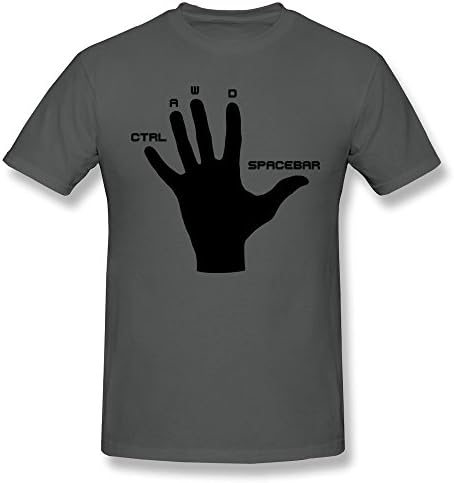FQY Men's Gamer Hand Cotton T-Shirt L Asphalt