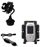 Samsung SGH-E350 Auto Cup Holder with Car Charger - Uses Gomadic TipExchange
