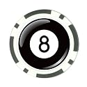 Poker Chip Card Guard of 8 Ball (Billiards, Pool Table Balls, Magic 8 Ball, Snooker, 9 Ball)