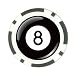 Poker Chip Card Guard of 8 Ball (Billiards, Pool Table Balls, Magic 8 Ball, Snooker, 9 Ball)