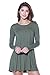A+D Womens Round Neck Knit Dress - Long Sleeve Jersey Knit Tunic