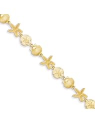 14k Yellow Gold Seashell Theme Bracelet