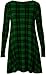 New Womens Plus Size Tartan Swing Dress Check Block Leggings Green