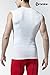 TSLA Men's V Neck Sleeveless Workout Shirts, Dry Fit Running Compression Cutoff Shirts, Athletic Training Tank Top, V Neck Shirts White, X-Large