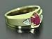 MENS RUBY & DIAMOND RING SET IN 14K YELLOW GOLD MENS RUBY & DIAMOND RING SET IN 14K YELLOW GOLD