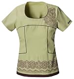 Baby Phat Scoop Neck Embroidered Scrub Top-Assorted