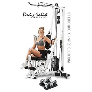 Body Solid EXM1500S Home Gym Plus (2) 25 lb. Bayou Adjustable Dumbbells