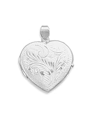 Genuine Elegante Locket. Large Etched Heart Locket. 100% Satisfaction Guaranteed.
