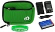 3n1 Neoprene Sleeve (Forrest Green) Case / NB-6L 1000mAh Li-Ion Battery / AC DC Charger for Canon PowerShot SD980IS Digital Camera Gold