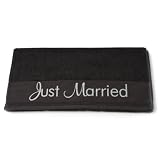 Handtuch  Just Married , anthrazit, in Möve Qualität - ein schönes Geschenk zur Hochzeit