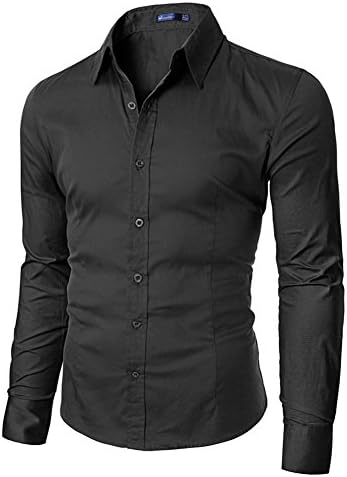 HongPing Mens Dress Shirt with Contrast Detail 421
