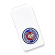 Sterling Silver U.S. Marine Corp Money Clip, blue border & gold anchor inch