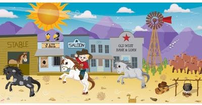 Cowboy Hanging Wall Mural Hair Color: Blonde, Eye Color: Blue, Skin Shade: Medium