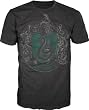 Harry Potter Deathly Hollows Distressed Slytherin Crest Adult T-shirt