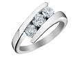 Diamond Anniversary Three Stone Ring 3/4 Carat (ctw) in 14K White Gold (Certified)