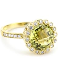 Katie Decker "Stackable" 18k Lemon Quartz and Diamond Ring, Size 7