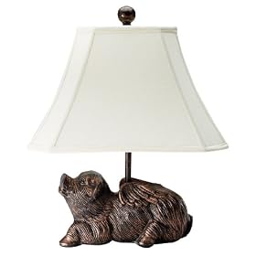 CBK Ltd Iron Flying Pig Design Accent Lamp with Ball Finial, 15-1 2-Inch H by CBK Ltd.