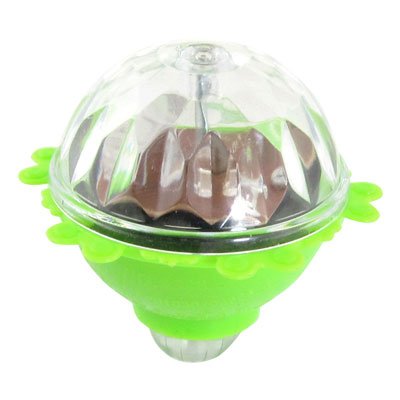 Plastic Green Shell RGB LED Lights Spinning Peg-top Gyro Gyroscope Toy for Party
