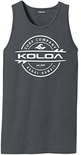Koloa Surf(tm) Thruster Logo Pigment-Dyed Tank Tops-Coal-L