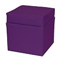 Kid's Sparkle Vinyl Storage Ottoman - Purple
