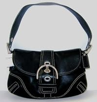AUTHENTIC COACH SMALL LEATHER FLAP SOHO BAG - 10909 (Black)