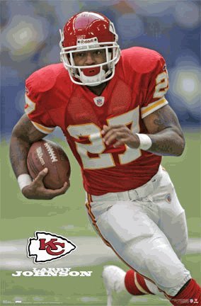 Larry Johnson #27 of the NFL's Kansas City Chiefs Sports Poster