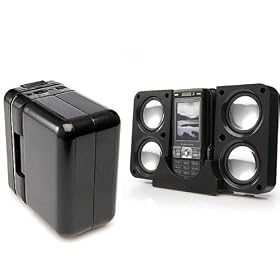 TeckNet Extra Power Portable Folding Speakers For iPod Video, Touch, Classic, Nano(1G, 2G, 3G,4G), Mini, Shuffle, iPhone and all other MP3 and MP4 Players(Included 3 Pin UK Power Adaptor)