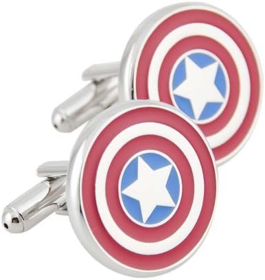 FDDealz - Rhodium Plated Captain America Cufflinks