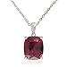 Sterling Silver Cushion-Cut Created Ruby Pendant, title=