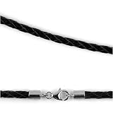 Black Leather Choker W Sterling Silver Clasp Necklace - Just a Click Away