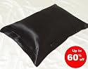 Pair of 100% Charmeuse Silk Pillow Cases Oxford Style (BLACK) 50 cm x 75 cm + 7cm Border - RRP &pound;90