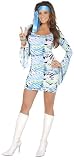 Elegant Moments 9781 Retro Print - 2 pc. costume includes bell sleeve mini dress and scarf.