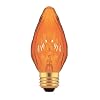 Bulbrite 25F15A 25W Fiesta Style Chandelier Bulb, Medium Base, Amber