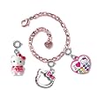 CHARM IT! Sanrio "I Love Hello Kitty" Pink Bracelet & 3 Charms Pouch Set