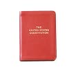 United States Mini Constitution, Genuine Leather, 2-3/4" x 3-3/4" - Red