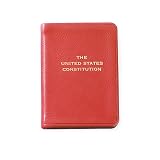 United States Mini Constitution, Genuine Leather, 2-3/4 x 3-3/4 - Red