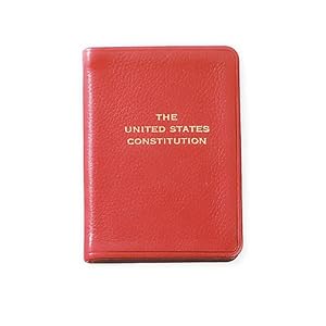 United States Mini Constitution, Genuine Leather, 2-3/4" x 3-3/4" - Red