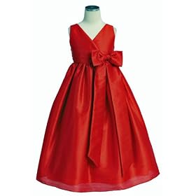 New Criss Cross Bow Flower Girl Dress (Red, Brown or Black) 2 to 12 Girls ~ Wonderful for Valentines Dance