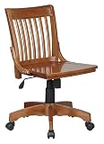 Kitchen & Housewares : Office Star 101FW DELUXE ARMLESS WOOD BANKERS CHAIR WITH WOOD SEAT AND FRUIT WOOD FINISH