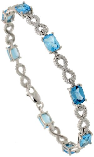 41sKWHs1FfL 14k White Gold Alternating Knot Stone 7 1/4