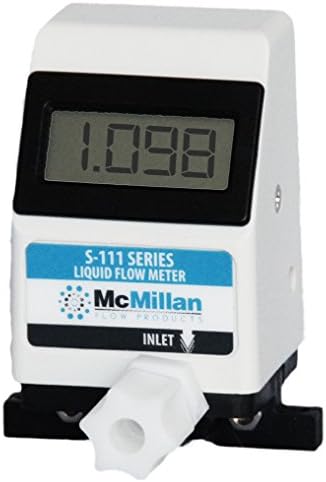 McMillan Flow S-111 Liquid Flow Meter, 100-1000 mL/minute, 1/4" OD Connections, Integrated Display, Calibrated for Water