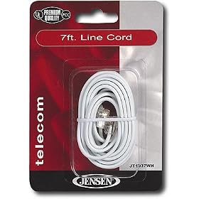 Jensen 7' Line Cord - White by 