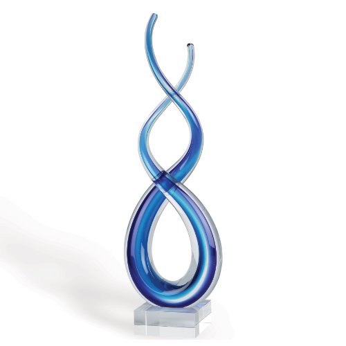 Badash Murano Style  Deep Blue Sea Art Glass Centerpiece h20
