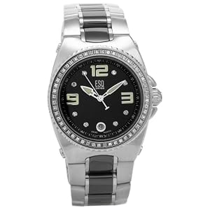 ESQ by Movado Women's Bali Diamond Accented Stainless Steel And Ceramic Watch #07101265