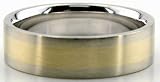Two Tone Wedding Bands in 14K Gold 6.00mm Satin