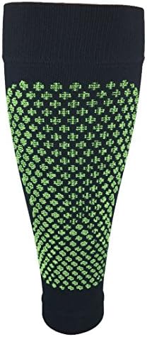 Amp Running Unisex Athletic Compression Sleeves Black/Green (Medium) Relieves Cramps and Leg Pain