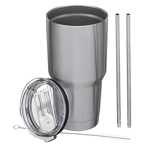 Stainless Steel Tumbler Travel Cup 30oz with Lid 2 Straws and Cleaner