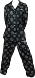 Patriots Black Flannel Snowflake Womens Pajamas Set