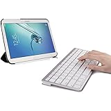 Sparin Ultra Slim Mini Bluetooth Keyboard for Tablets, Smartphones and Note - White